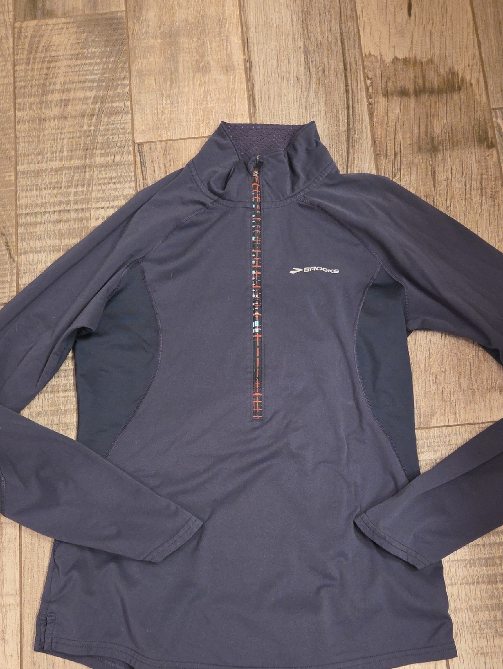Brooks Women's Blue- Gray Athletic Top with Reflective Logo